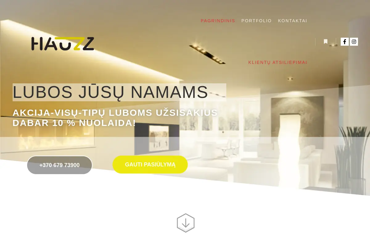 Hauzz lubos projekto vaizdas
